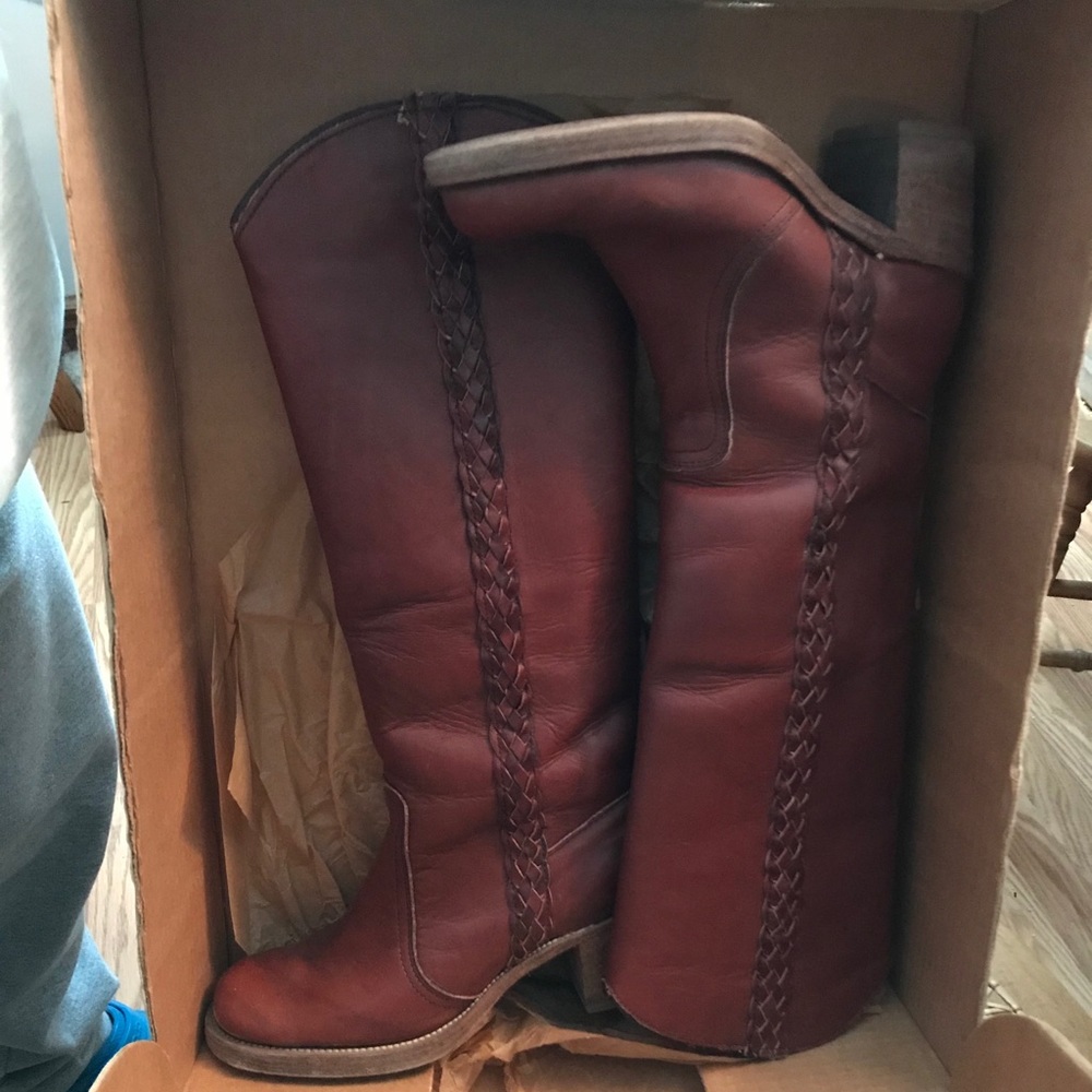 Tall red boots